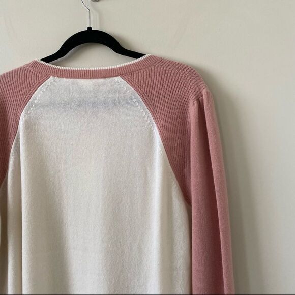 Veronica Beard Albertina Pink/Cream 100% Cashmere Sweater - Picture 8 of 14